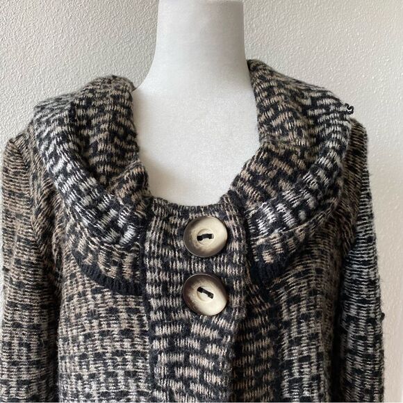 AVA Sweater Mohair Blend Chunky Large Collar Cardigan SZ S - Picture 5 of 15